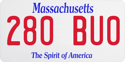 MA license plate 280BU0