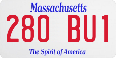 MA license plate 280BU1