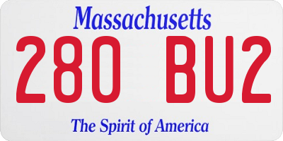 MA license plate 280BU2