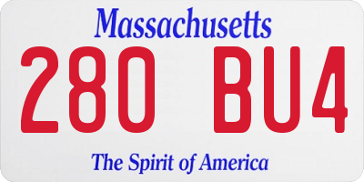 MA license plate 280BU4
