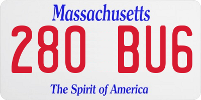 MA license plate 280BU6