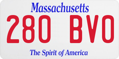 MA license plate 280BV0