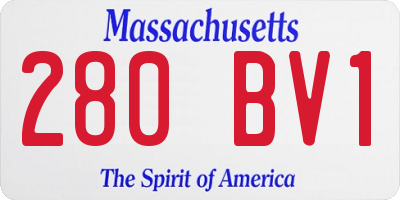 MA license plate 280BV1