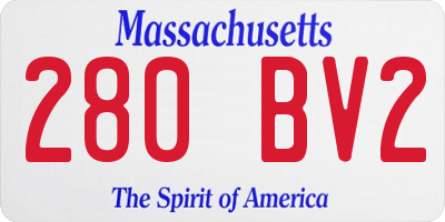MA license plate 280BV2