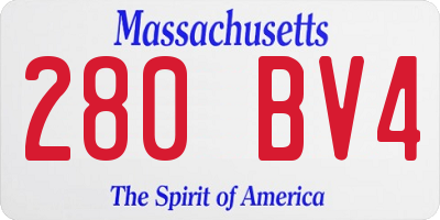 MA license plate 280BV4