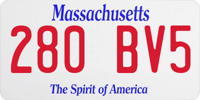 MA license plate 280BV5