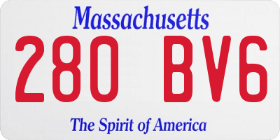 MA license plate 280BV6