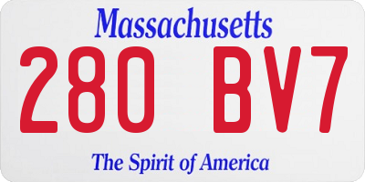 MA license plate 280BV7