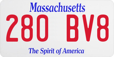 MA license plate 280BV8