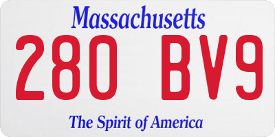 MA license plate 280BV9