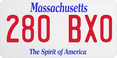 MA license plate 280BX0