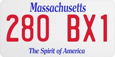 MA license plate 280BX1