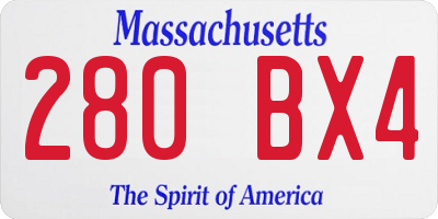 MA license plate 280BX4