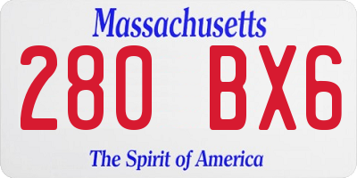 MA license plate 280BX6