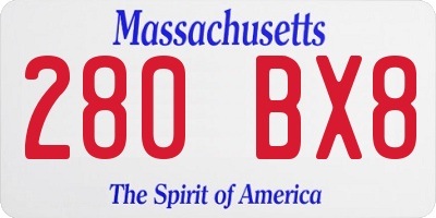 MA license plate 280BX8
