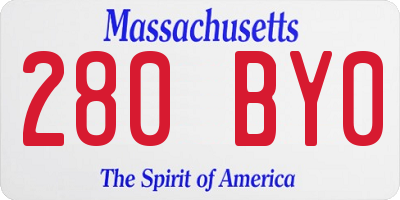 MA license plate 280BY0