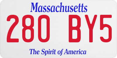 MA license plate 280BY5