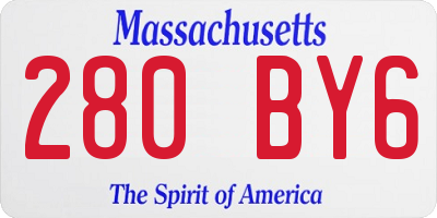 MA license plate 280BY6