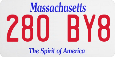 MA license plate 280BY8