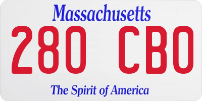 MA license plate 280CB0