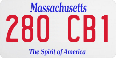 MA license plate 280CB1