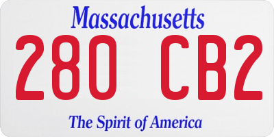 MA license plate 280CB2