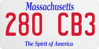 MA license plate 280CB3