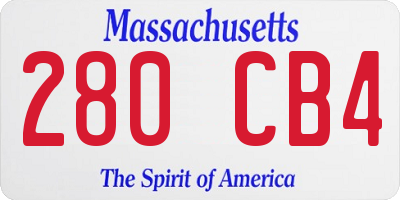 MA license plate 280CB4