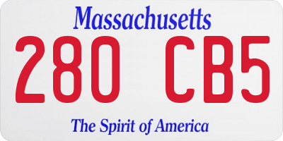 MA license plate 280CB5