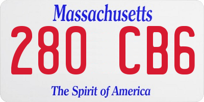 MA license plate 280CB6