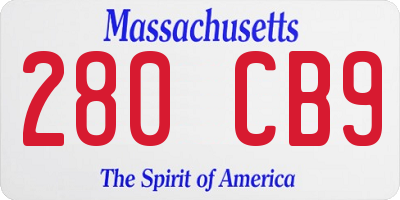 MA license plate 280CB9