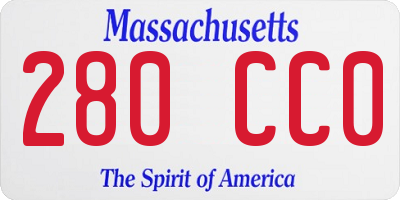 MA license plate 280CC0