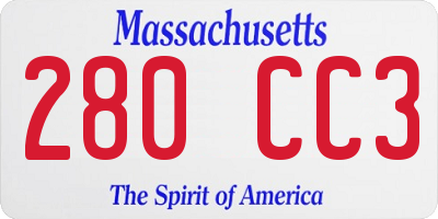 MA license plate 280CC3