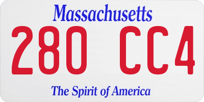 MA license plate 280CC4