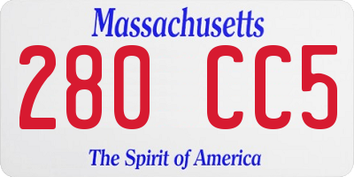 MA license plate 280CC5
