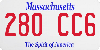 MA license plate 280CC6
