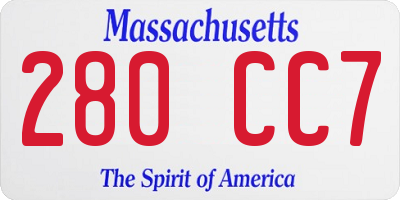 MA license plate 280CC7