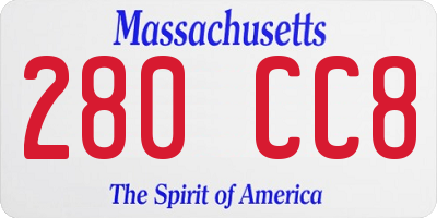 MA license plate 280CC8