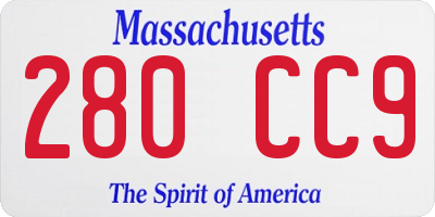 MA license plate 280CC9