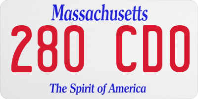 MA license plate 280CD0