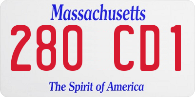 MA license plate 280CD1
