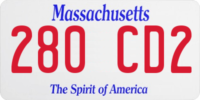 MA license plate 280CD2
