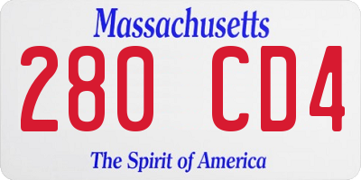 MA license plate 280CD4