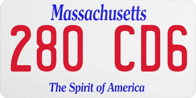 MA license plate 280CD6