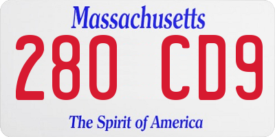 MA license plate 280CD9