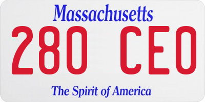 MA license plate 280CE0