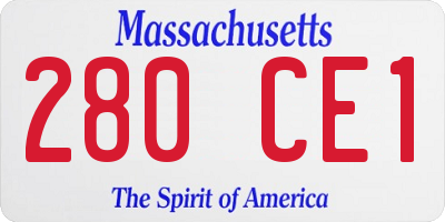 MA license plate 280CE1