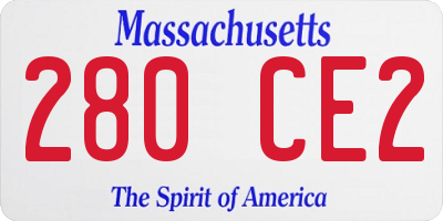 MA license plate 280CE2