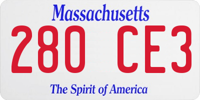 MA license plate 280CE3