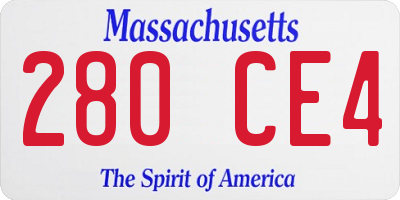 MA license plate 280CE4